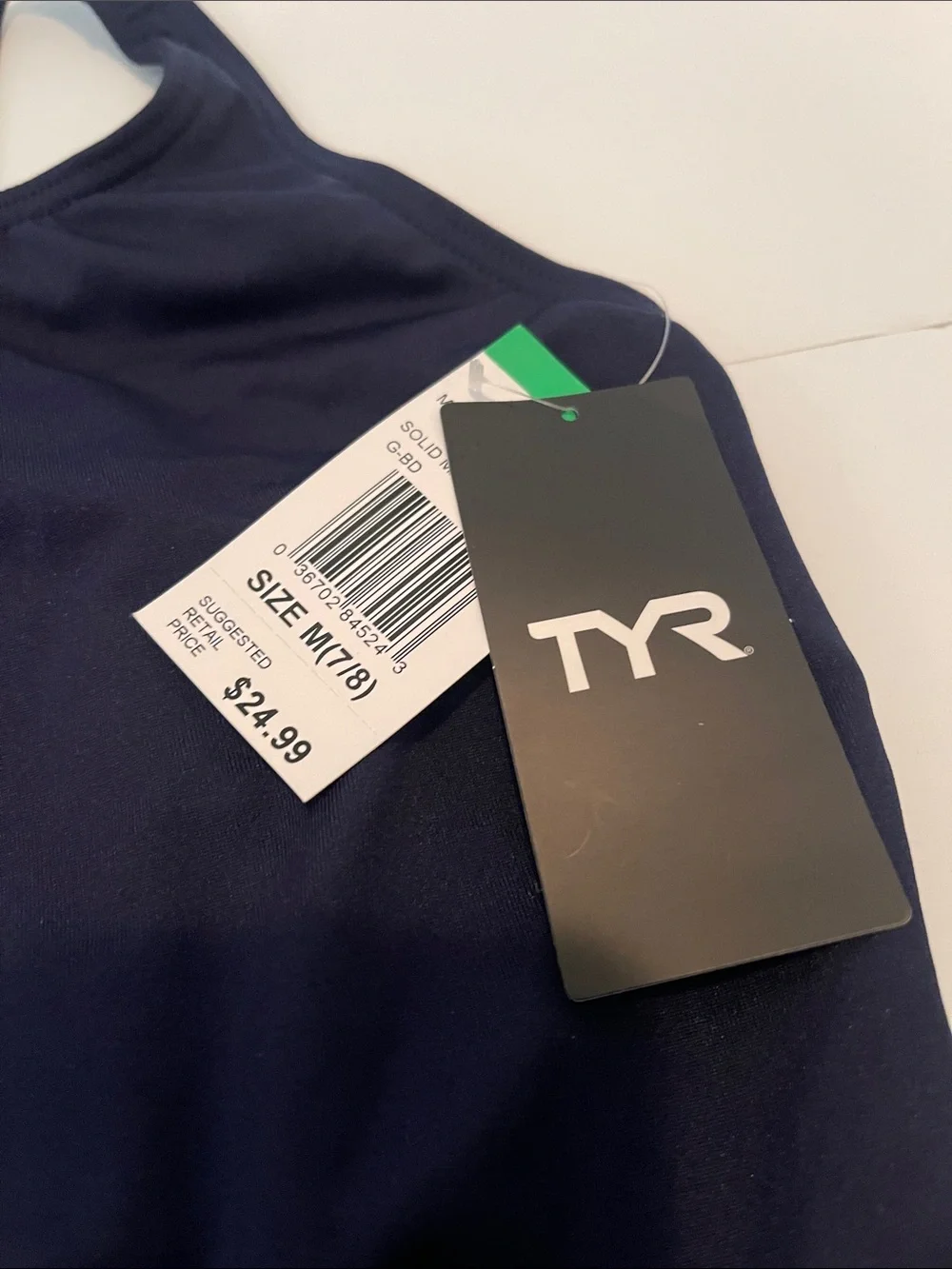 New! Kids TYR Navy One-Piece Swimsuit with Pink Lining